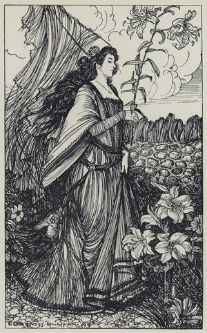 Tennyson, Illustration for A Dream of Fair Women and Other Poems (engraving)