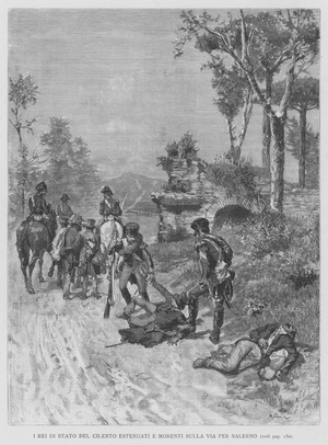 I Rei Di Stato Del Cilento Estenuati E Morenti Sulla Via Per Salerno (engraving)