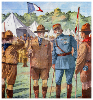 The inspection of French scouts by Edward VIII (then Prince Edward), and General Louis Lyautey, 1929