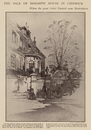 Former home of William Hogarth, Chiswick, London (litho)