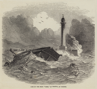 Loss of the Brig "Vine," of Bristol, at Whitby (engraving)