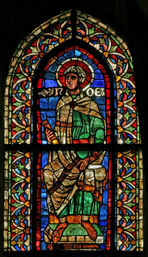 Window w210 depicting Noah (stained glass)