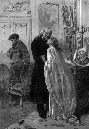 Illustration of novel "Les Miserables" by Victor Hugo, 1862 (engraving)