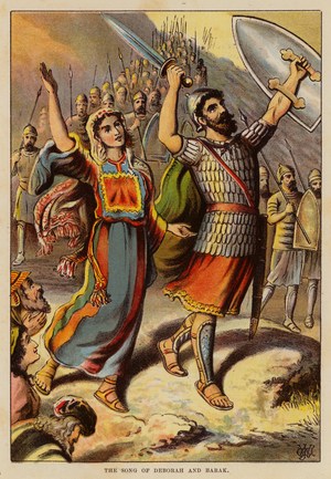 The song of Deborah and Barak (colour litho)