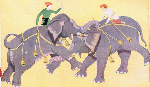 Our Natural History friends at South Kensington (A colour ride from Charing Cross), from My Magazine, pub.1922 (colour litho)