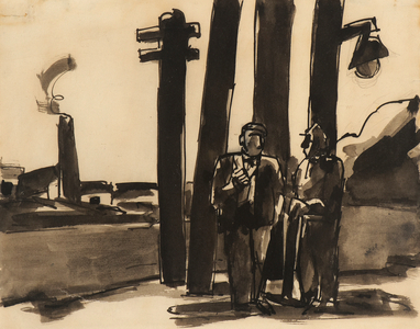Miners, c. 1946 (pen & black ink on paper)