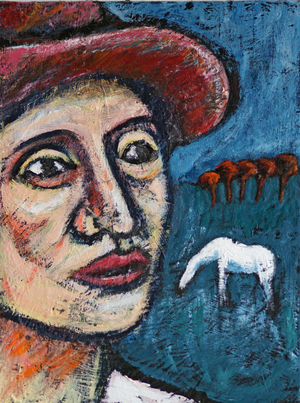 Listening to a White Horse, 2010, (acrylic on canvas)