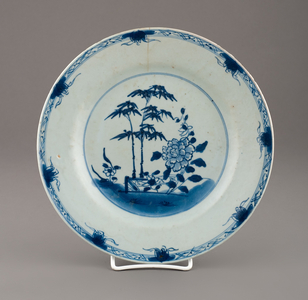 Plate (blue, white enamel)