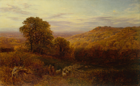 Sunlight Lingering on the Autumn Woods (oil on canvas)