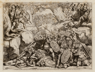 Destruction of the Roman gens Fabia at the Battle of the Cremera, 477 BC (etching)