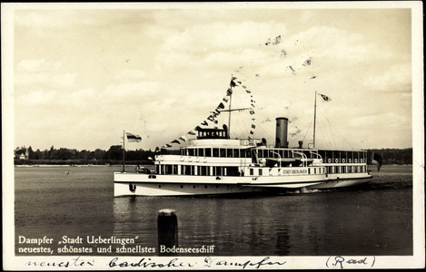 Steamer City of Ueberlingen on Lake Constance