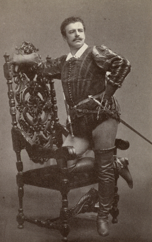 Jean de Reszke, as Raoul, in "Les Huguenots" (b/w photo)