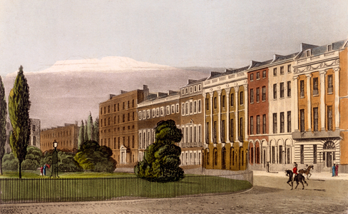 View of Portman Square, North Side, 1816 (engraving and aquatint)