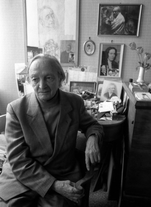 Painter Theodor Rosenhauer (GER) in Dresden,..., 1988 (photo)