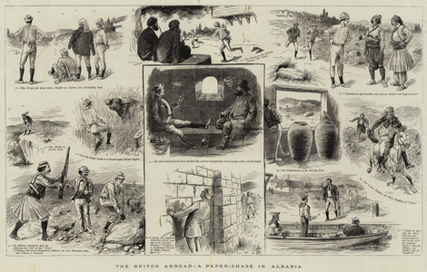 The Briton Abroad, a Paper-Chase in Albania (engraving)