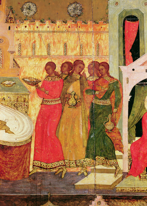 Nativity of the Virgin (detail), c.1600-25 (tempera on wood)