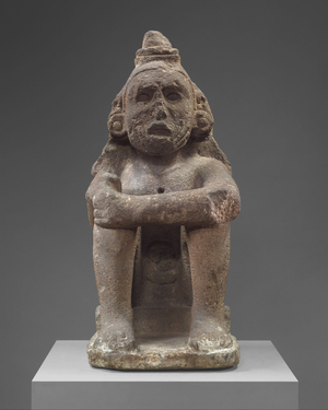 Seated Deity, c.1500 (basalt)