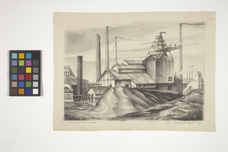 View Of Gas Works (lithograph on off-white wove paper)
