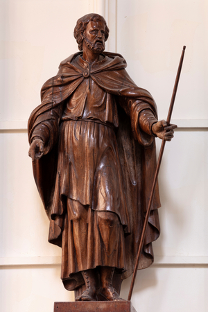 Abbey (Abdij van Tongerlo). The church. Statue of the evangelist. Wood (wood)