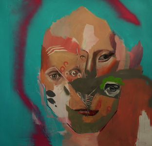 An Unsuccesful Attempt to Paint a Portrait, 2020-23 (acrylic, oil and spray paint on canvas)
