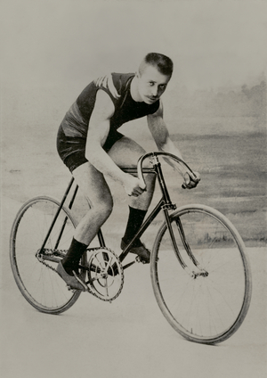 Portrait of the Belgian cyclist Julian Van Der Born ( 1872 , ? ) (photograph)