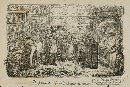 Preparations for a Cabinet dinner (engraving)