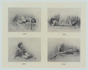 Page from La Beaute, The most beautiful photographs of the most beautiful models (b/w photo)