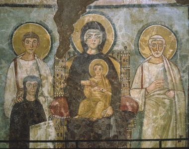 Catacomb of Comodilla, Rome “The Virgin with Child and Saints Felice, Adautt and the Donor”