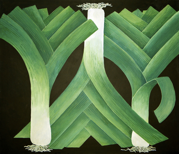 Leeks, 2014 (acrylic on canvas)