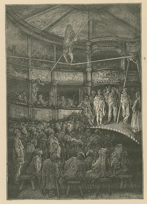 Blondin at Shoreditch, London (engraving)