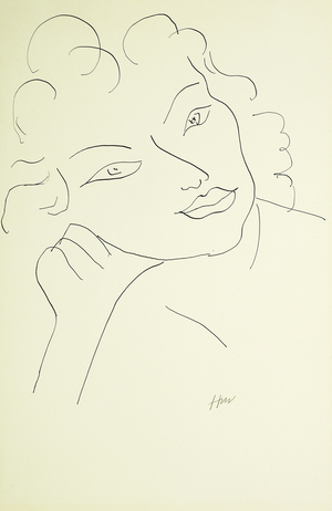 Head of a Young Woman (pen and black ink on paper)