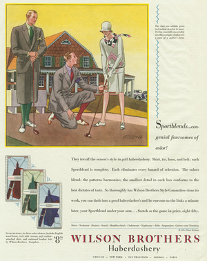 Wilson Golf Sports Wear Magazine, advert, USA, 1930s