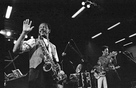 Molde 19870721. Saxophonist Ornette Coleman during the concert at the Jazz Festival …, 1987 (photo)