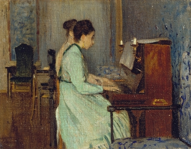 Piano lesson, c.1868 (oil on canvas)