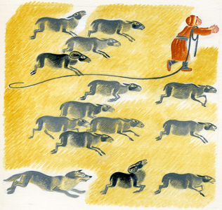 Illustration from 'The Clever Jackdaw ' by Leo Tolstoy, 1872 (gouache on paper)