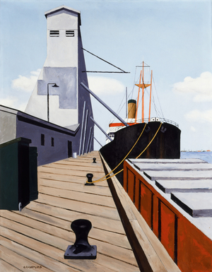 Public Grain Elevator in New Orleans, 1938 (oil on canvas)