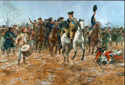General George Washington at the Battle of Princeton, N.J. in 1777, 2007 (oil on canvas)