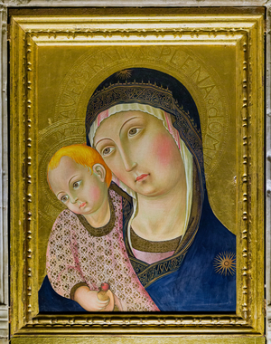 Madonna of the Pillar , 1450-1460 (tempera and gold panel)