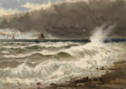 Study of Sea on the French Coast (colour litho)