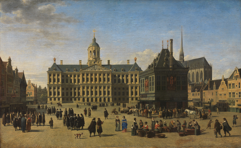 The Dam in Amsterdam, 1668 (oil on canvas)