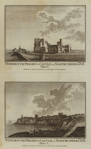 Tynemouth Priory and Castle, in Northumberland (engraving)