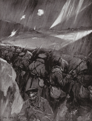 Bulgarians besieging Adrianople, 1912-1913 (litho)