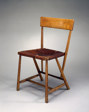 "Hammer Handle" Chair, 1952 (hickory, maple & leather)