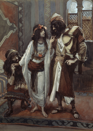 The Harlot of Jericho and the Two Spies (oil on canvas)