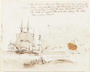 Study for a Whaling Picture (pen & ink with pencil on paper)