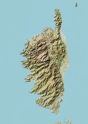 Corsica, Relief Map