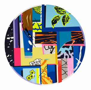 Fragmented Landscape / Tondo, 2021 (acrylic with pure pigment on canvas)