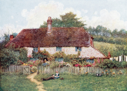 Cottage at Shottermill, near Haslemere (colour litho)