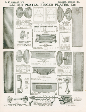 Page from Gamage's General Catalogue (96th edition), c.1927 (litho)