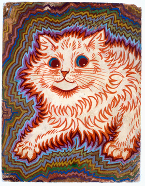 Kaleidoscope Cats III, late 19th or early 20th century (gouache on paper)